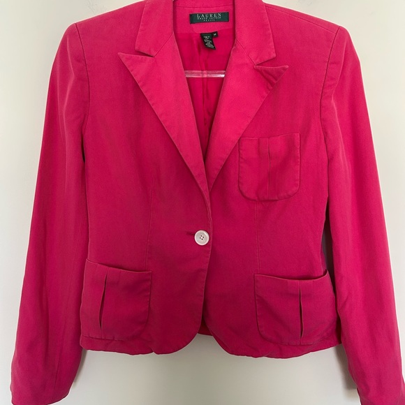 Lauren Ralph Lauren Jackets & Blazers - Lauren Ralph Lauren Petite‎ Silk Pink Blazer - Size 4P